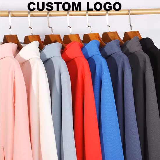 卸売プルオーバーカスタムパーカーデザイナー服ソリッドカラープリント刺繍スウェットシャツXxxxlパーカールーズルーズユニセックスパーカーホワイト(QH8009)