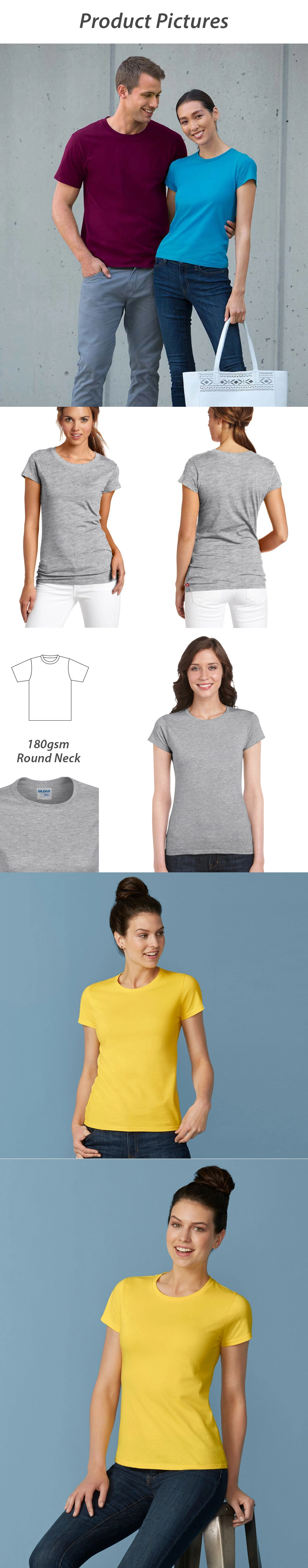 White Round Neck Custom Logo Screen Printing Plain Blank Female Ladies Cotton Women T-Shirt