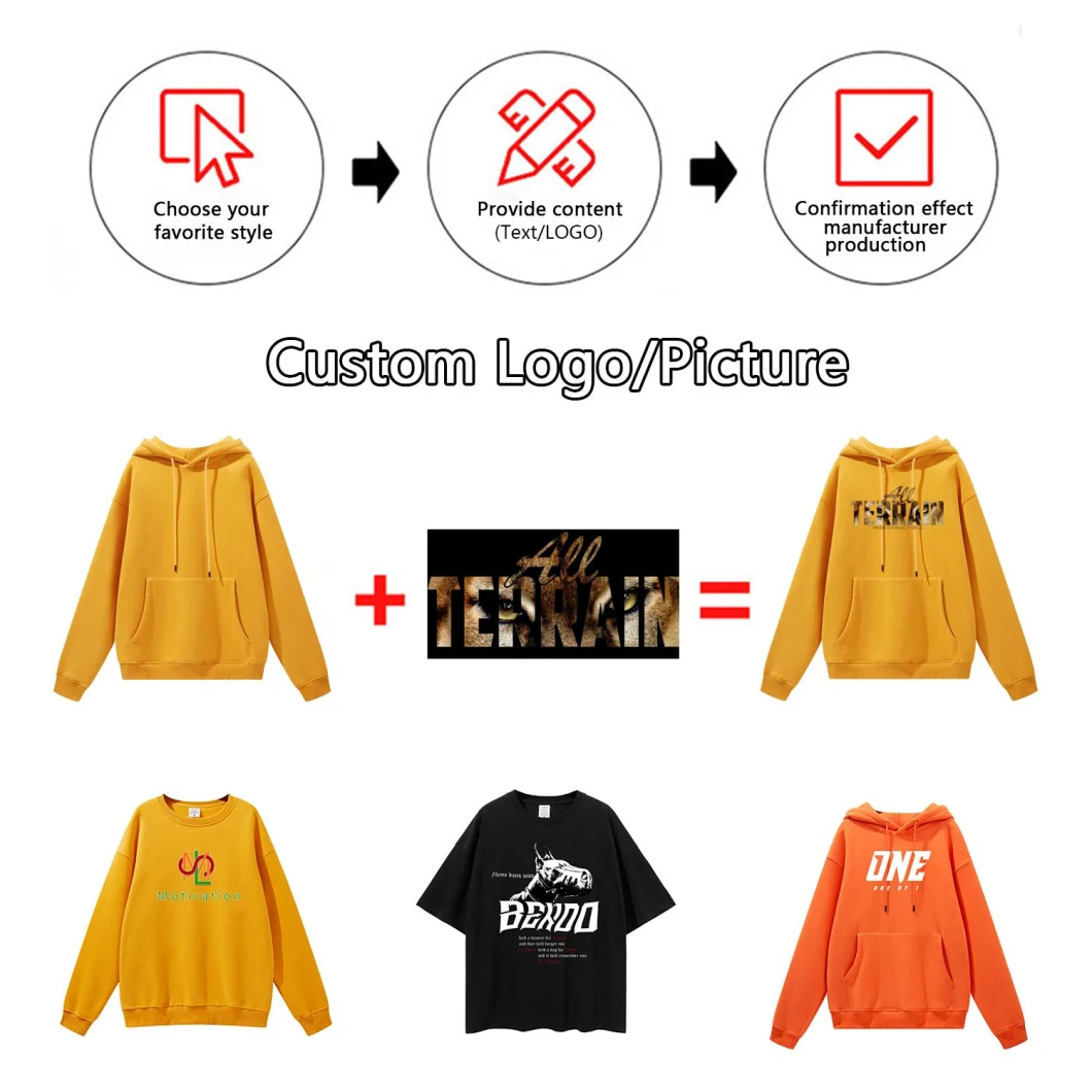 Plus Size Men′ S Hoodies Sweatshirts Men Hoodies 100% Cotton, Custom Hoodies Custom Logo, Oversize Unisex Custom Hoodies